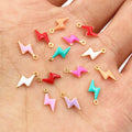 Tiny Enamel Lightning Bolt Metal Charms in Nine Colors view 4