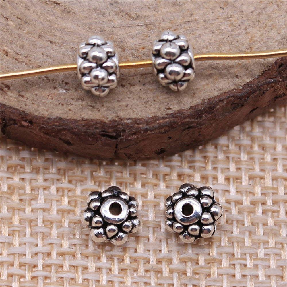 6x6x4mm 0.6g Multicolor Zinc Alloy Round Large Hole Spacer Beads for Bracelet Necklace Jewelry Making