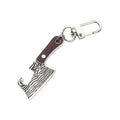 Silver Tone Faux Woodgrain Knife and Cleaver Clip Keychains view 5