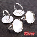 Round Cabochon Tray Adjustable Ring Blanks in Mixed Finishes view 4