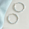 Blue Twist Hoops