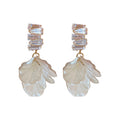 White Shell Flower Drop Earrings in Six Distinct Designs view 5