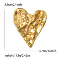 Hammered Heart Brooch in Polished Gold and Silver Tones view 5
