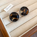 Leopard Pattern Round Resin Stud Earrings Jewelry Accessory view 6