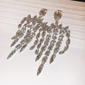 Crystal Chandelier Stud Earrings in Emerald Green or Clear view 7