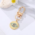 Gold Tone Enamel and Crystal Heart Evil Eye Clip Keychains view 12
