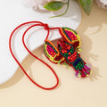 Beaded Lobster Charm Pendant with Red Cord and Sequin Tail view 2