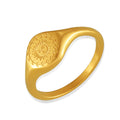 Sun Face Signet Ring Titanium Steel Gold Or Steel Tone view 5