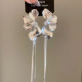 Layered Petal Long Chain Tassel Earrings in Two Tones view 7