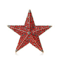 Pave Crystal Five Point Star Brooch in Clear or Red view 5