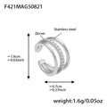 Stainless Steel Zircon Ear Cuffs Twist Triple Double Gold Steel view 11