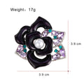 Camellia Openwork Enamel Pearl Look Metal Brooch Pin view 2