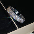 Rhinestone Multi Row Open Cuff Bracelets Gold Silver Eight view 7