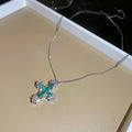Silver Green Crystal Cross Necklace Bracelet Earring Pieces view 7