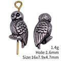 Antique Silver Detailed Feathered Owl Small Hole Bead view 3