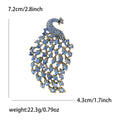 Crystal Peacock Brooch In 6 Color Variants For Jackets and Scarves view 11
