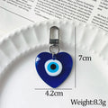 Blue Resin Evil Eye Charm Keychains Heart Round Hand view 6