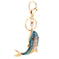 Gold Tone Rhinestone Whale Keychain With Split Ring And Clasp view 5