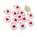 Small Enamel Heart Charms in Four Color Combinations view 2