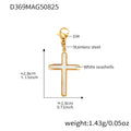 White Shell Cross Pendant Ring Earrings Stainless Steel Set view 7