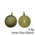 Plain Round 30 mm Cabochon Pendant Setting in Bronze Tone view 3
