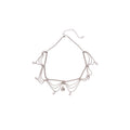 Silver Rhinestone Layered Pearl Teardrop Choker Necklace view 5