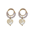 Pearl Heart Charm Crystal Hoop Earrings Fashion Jewelry Accessories view 5