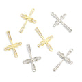 Crystal-Accented Gold Silver Cross Alloy Jewelry Pendants in 2 Styles view 3