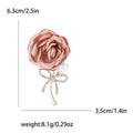 Fabric Rose And Bow Brooch In Pink And Red Decorative Lapel Pin view 6