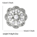 Round Crystal Flower Brooch with Pearl Center for Jackets, Coats, and Scarves view 6