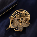 Flower Enamel Metal Brooch Pin 5 x 6.5 cm for Jackets and Lapels view 3
