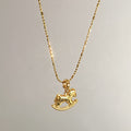 Small Horse Pendant Necklace In Gold And Silver Tone view 6