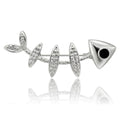 Fish Skeleton Brooch in Polished Metal for Jackets and Scarves view 5