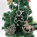 Rhinestone Peacock Bear Rocking Horse Metal Tree Ornaments view 1