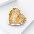 Red Heart Enamel Brooch With Two Polished Gold Tone Hands view 4