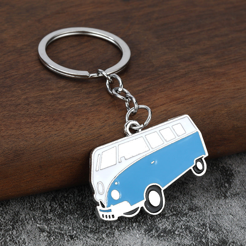 Mini Bus Metal Keychain, Cute Coach Car Pendant for Kids Gifts