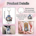 American Flag Bald Eagle Metal Keychain With Two Package Options view 3