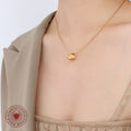 Gold Faceted Diamond Bead Pendant Necklace Rope Chain view 3