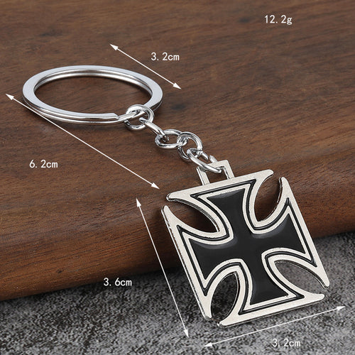 Vintage Crusader Flower Zinc Alloy Keychain Pendant Gift Accessory
