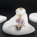 Purple Pink and Blue Heart Pearl Flower Butterfly Keychain Collection view 6
