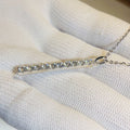 Silver Clear Crystal Vertical Bar Pendant Necklace Chain view 3