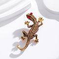 Gold Tone Gecko Crystal Metal Brooch Pin for Jackets and Lapels view 5