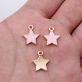Gold Tone Enamel Star Charms in Four Soft and Dark Colors view 6