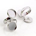 Double Round Bezel Adjustable Ring Blanks in Six Finishes view 6