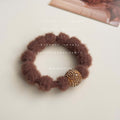 Coffee Brown Elastic Hair Ties Scrunchies Nine Style Mix view 4