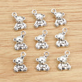 Small Three Dimensional Teddy Bear Charms in Two Finishes view 3