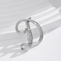 Silver Tone Initial Letter Crystal Twenty-Six Designs Metal Brooch Pin view 4