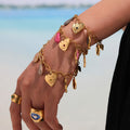 Gold DIY Heart Charm Necklace Bracelet Pendant Set view 4