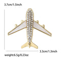 Rhinestone Airplane Brooch Pearl Wing Crystal Body Pin view 7