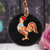 Black-Pom Crystal-Rooster